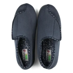 Padders Ladies Slippers 2E Fit Vulcanised - Navy
