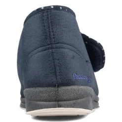 Padders Ladies Slippers 2E Fit Vulcanised - Navy