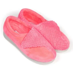 Padders Ladies Slippers 2E Fit Vulcanised - Pink-Multi