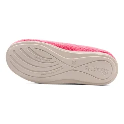 Padders Ladies Slippers 2E Fit Vulcanised - Pink-Multi