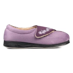 Padders Ladies Slippers 2E Fit Vulcanised - Purple Combi