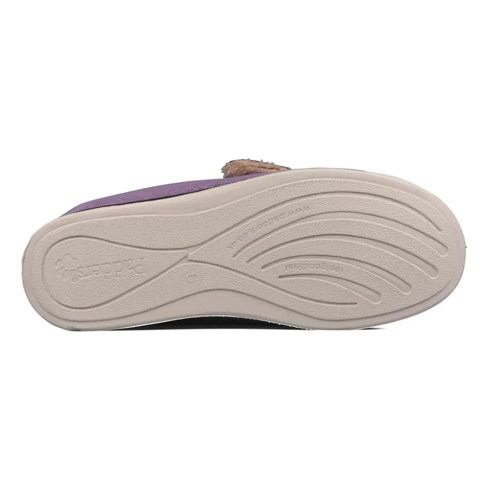 Padders Ladies Slippers 2E Fit Vulcanised - Purple Combi