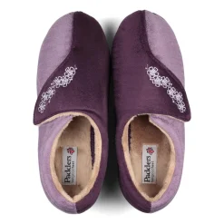 Padders Ladies Slippers 2E Fit Vulcanised - Purple Combi