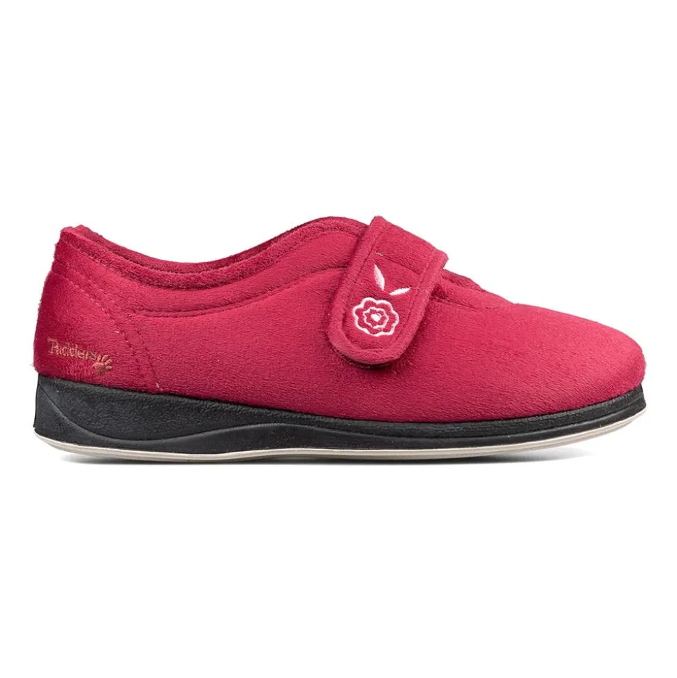 Padders Ladies Slippers 2E Fit Vulcanised - Rasp/Cerise