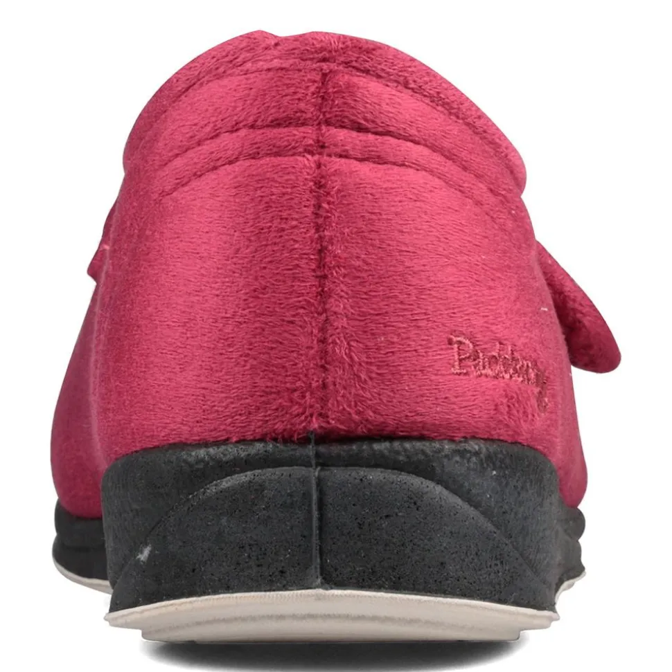 Padders Ladies Slippers 2E Fit Vulcanised - Rasp/Cerise