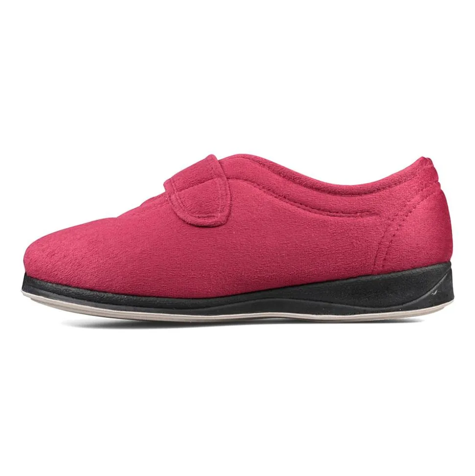 Padders Ladies Slippers 2E Fit Vulcanised - Rasp/Cerise