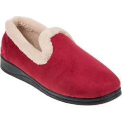 Padders Ladies Slippers 2E Fit Vulcanised - Red