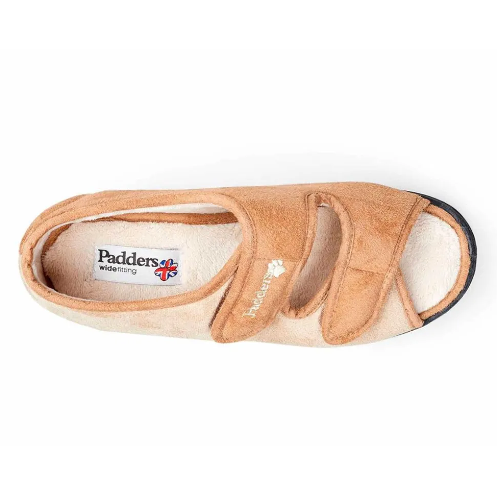 Padders + Ladies Slippers 2E Fit Vulcanised - Taupe