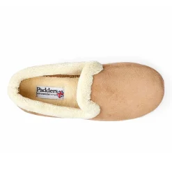 Padders Ladies Slippers 2E Fit Vulcanised - TAUPE /CAMEL