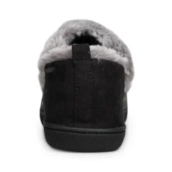 Padders Ladies Slippers 2E Side Stitched Washable - CHARCOAL WOVEN SPOT