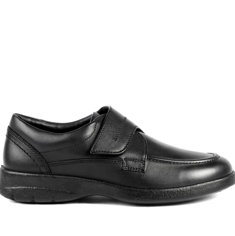 Padders Leather Adjustable Fastening Monk Shoes - Black