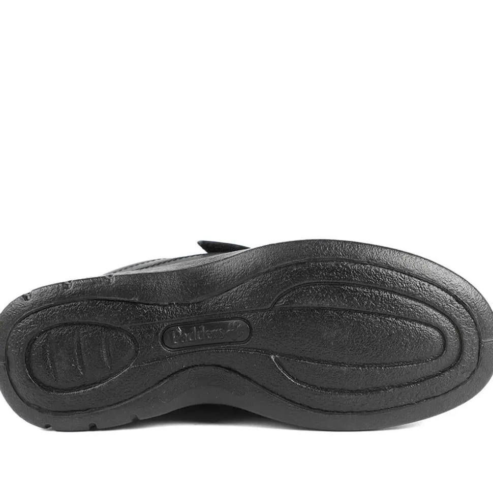 Padders Leather Adjustable Fastening Monk Shoes - Black