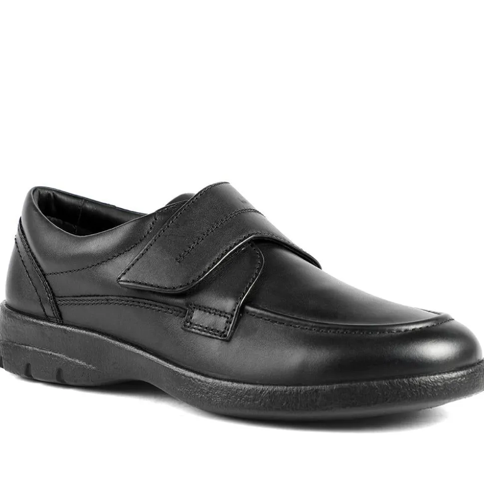 Padders Leather Adjustable Fastening Monk Shoes - Black