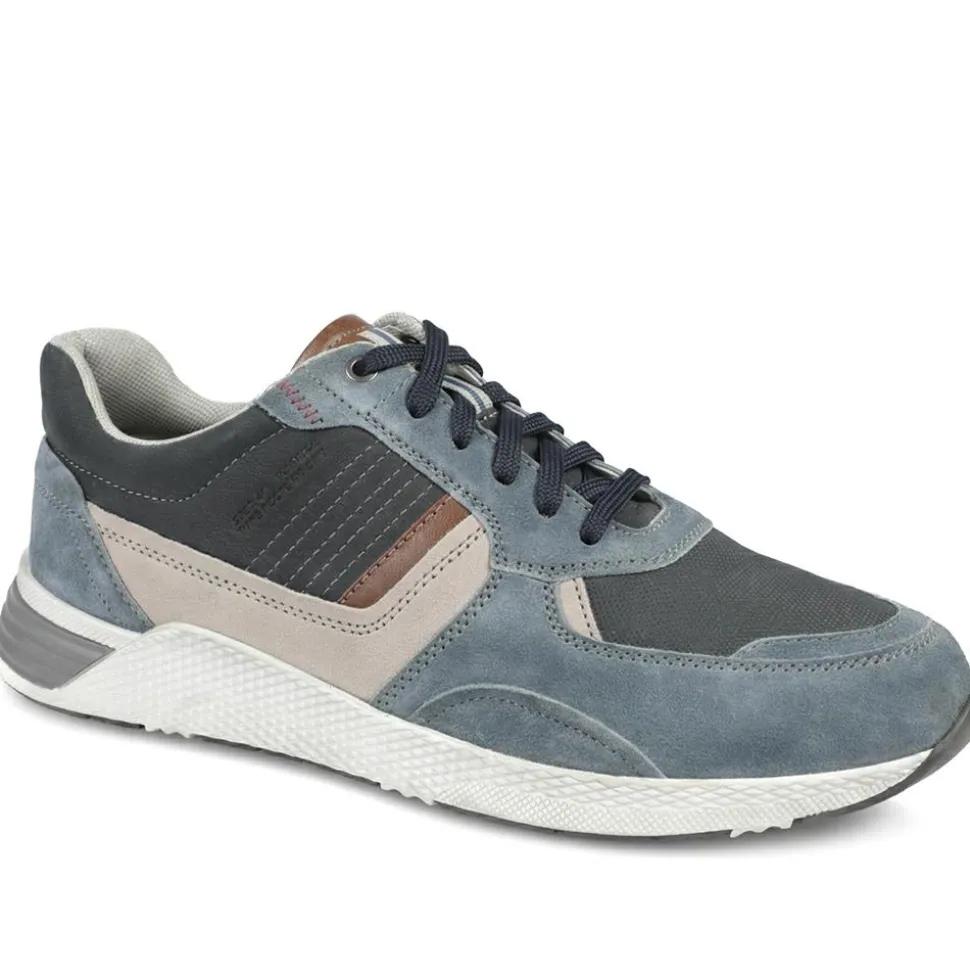 Padders Leather Lace Up Trainers - Navy