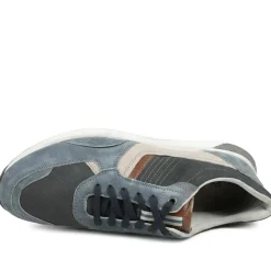 Padders Leather Lace Up Trainers - Navy