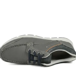 Padders Leather Rugged Casual Lace Up Shoes - Navy