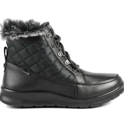 Padders Leather Soft Lined Weather Boots - Black