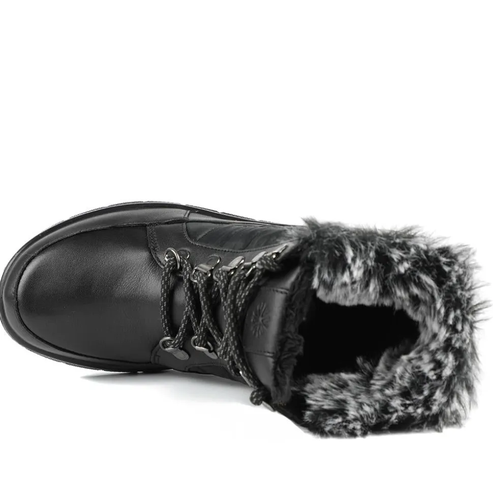 Padders Leather Soft Lined Weather Boots - Black