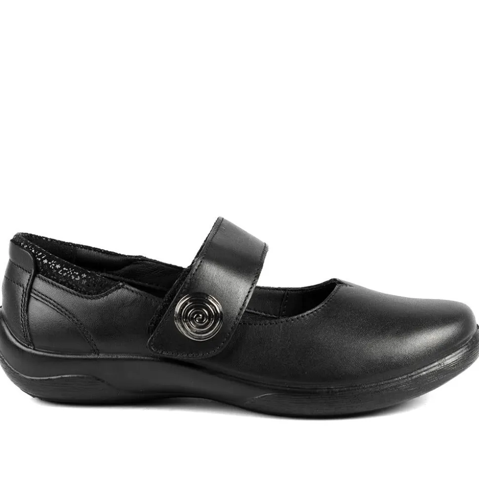 Padders Leather Touch Fastening Mary Janes - Black
