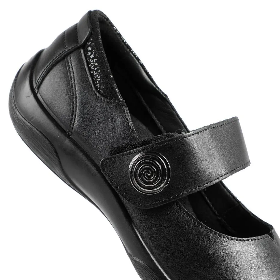 Padders Leather Touch Fastening Mary Janes - Black