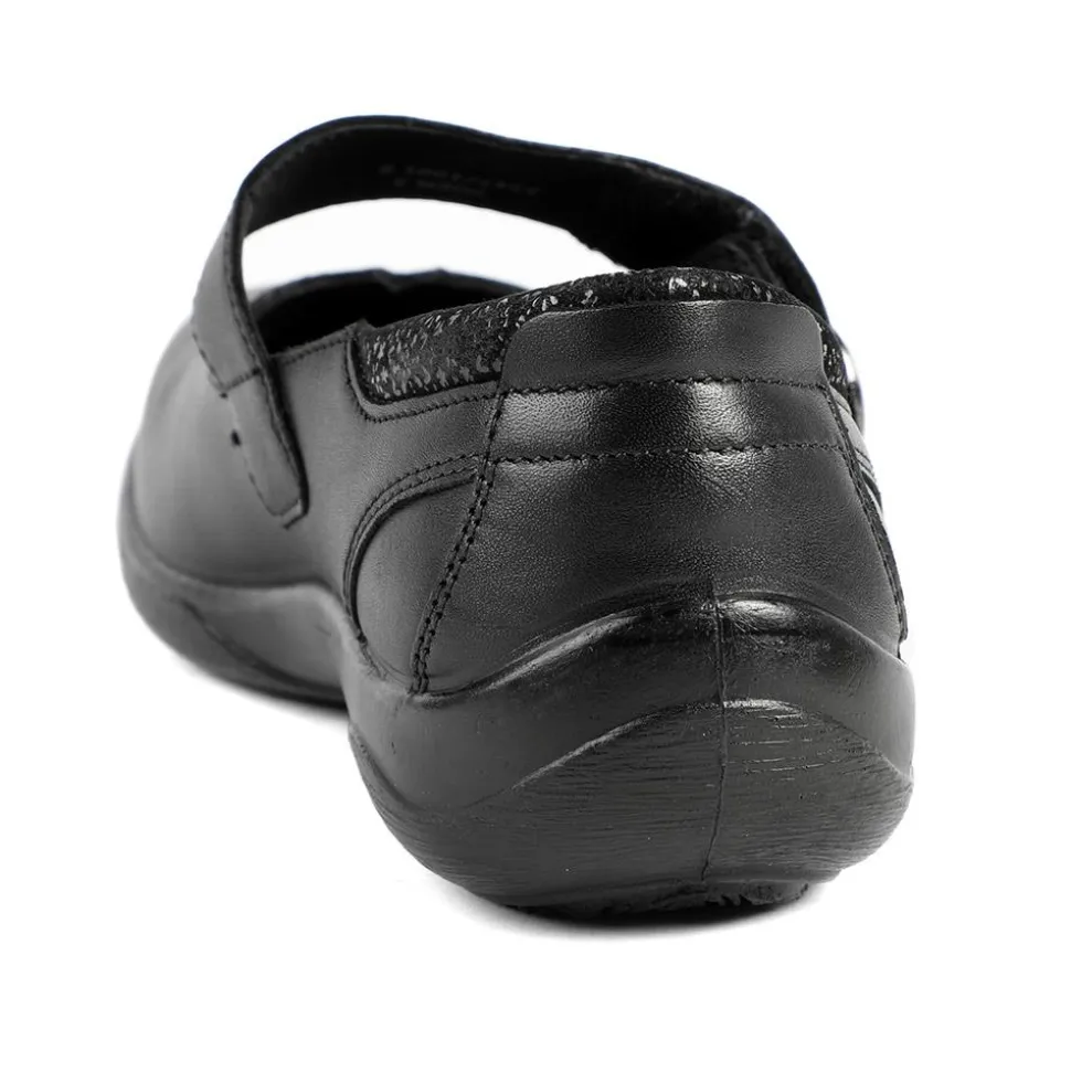 Padders Leather Touch Fastening Mary Janes - Black