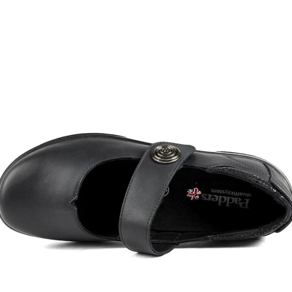 Padders Leather Touch Fastening Mary Janes - Navy