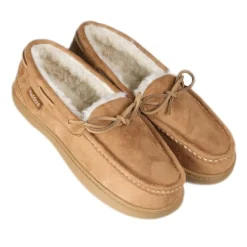 Padders Mens Slippers G Fit Side Stitched Washable - CHESTNUT MICROSUEDE