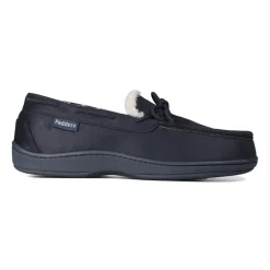 Padders Mens Slippers G Fit Side Stitched Washable - Navy Microsuede