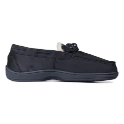 Padders Mens Slippers G Fit Side Stitched Washable - Navy Microsuede
