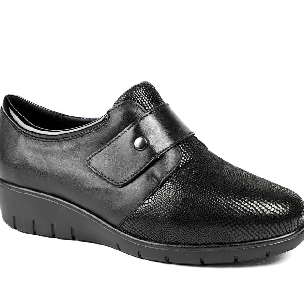 Padders Twilight Leather Slip On Shoes - Black