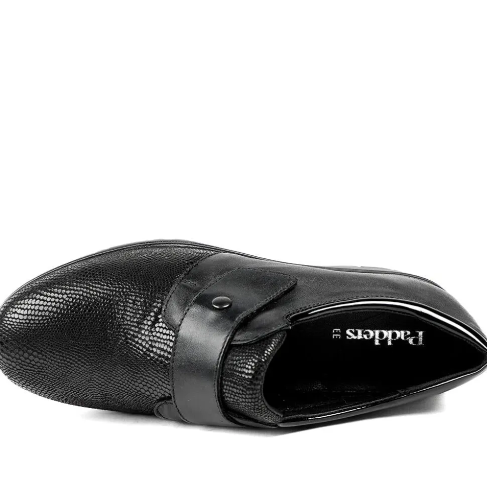 Padders Twilight Leather Slip On Shoes - Black