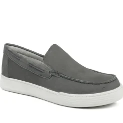 Padders Wide Fit Leather Slip On Shoes - Navy