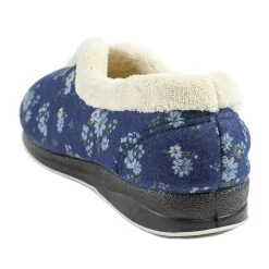 Padders Wide Fit Memory Foam Slippers - Navy