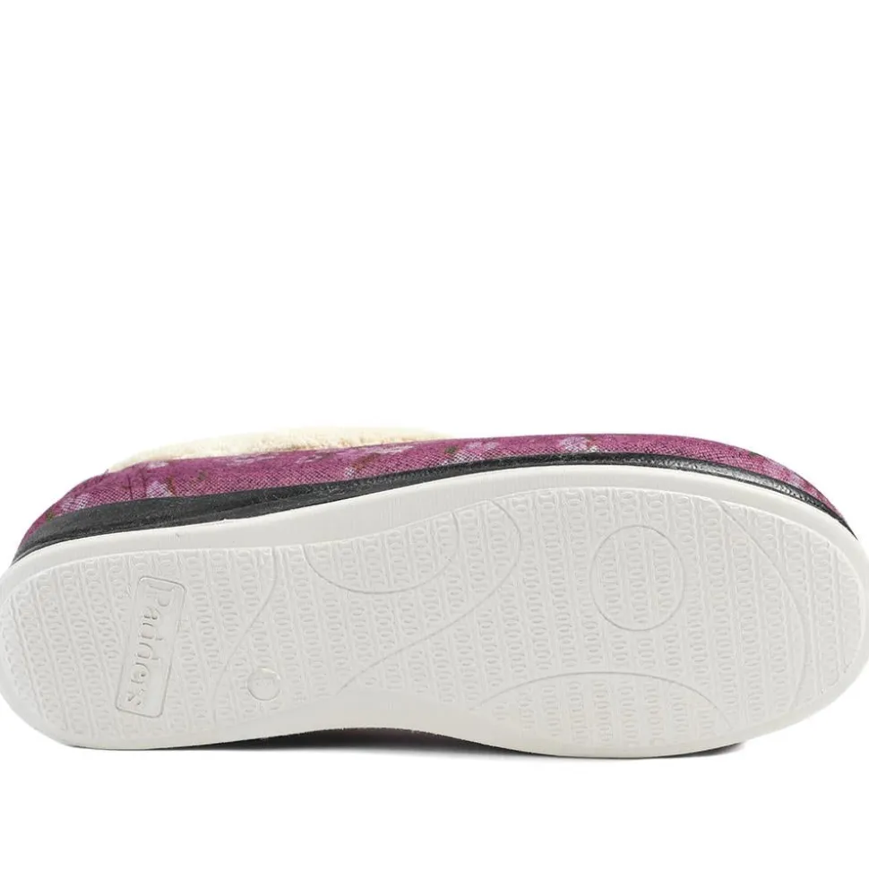 Padders Wide Fit Memory Foam Slippers - Purple