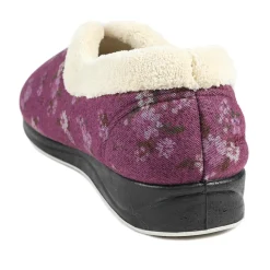 Padders Wide Fit Memory Foam Slippers - Purple