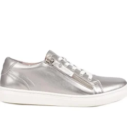 Padova2 Leather Lace-Up Trainers - Pewter