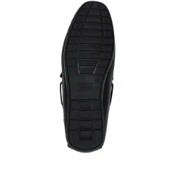 Parks Casual Leather Moccasins - Black