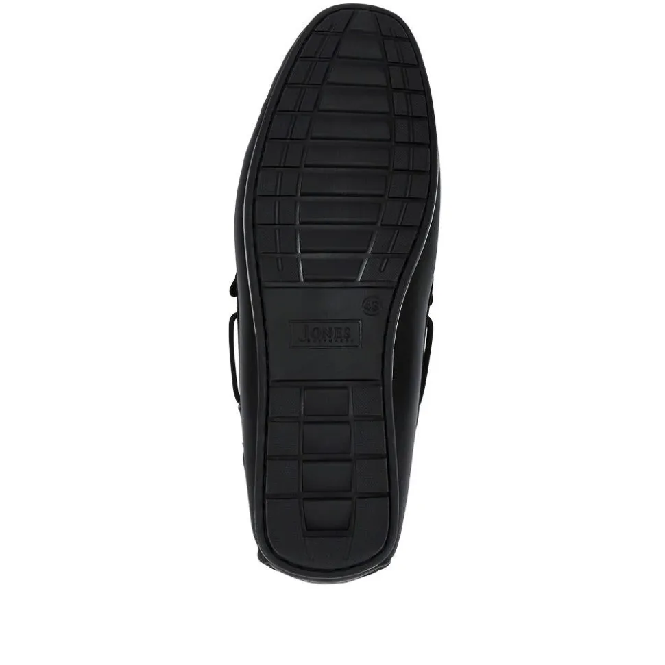 Parks Casual Leather Moccasins - Black