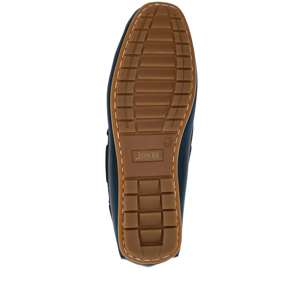 Parks Casual Leather Moccasins - Navy