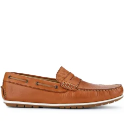 Parks Casual Leather Moccasins - Tan
