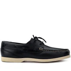 Parsons Leather Boat Shoes - Navy - White