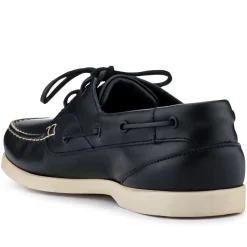 Parsons Leather Boat Shoes - Navy - White