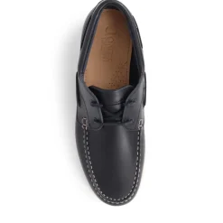Parsons Leather Boat Shoes - Navy - White