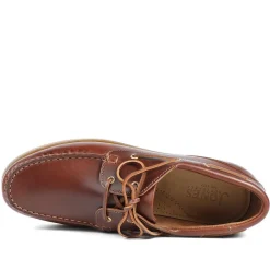 Parsons Wide Fit Leather Boat Shoes - Cognac