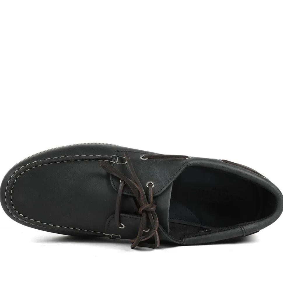 Parsons Wide Fit Leather Boat Shoes - Navy