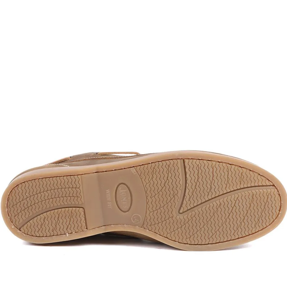 Parsons Wide Fit Leather Boat Shoes - Tobacco