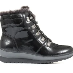Patent Hiker Boots - Black Patent