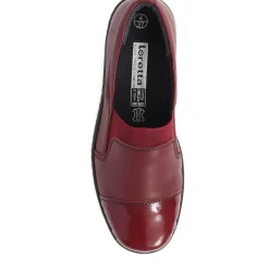 Patent Toe Slip-On Shoes - Burgundy