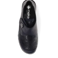 Patterned Touch-Fasten Shoes - Navy