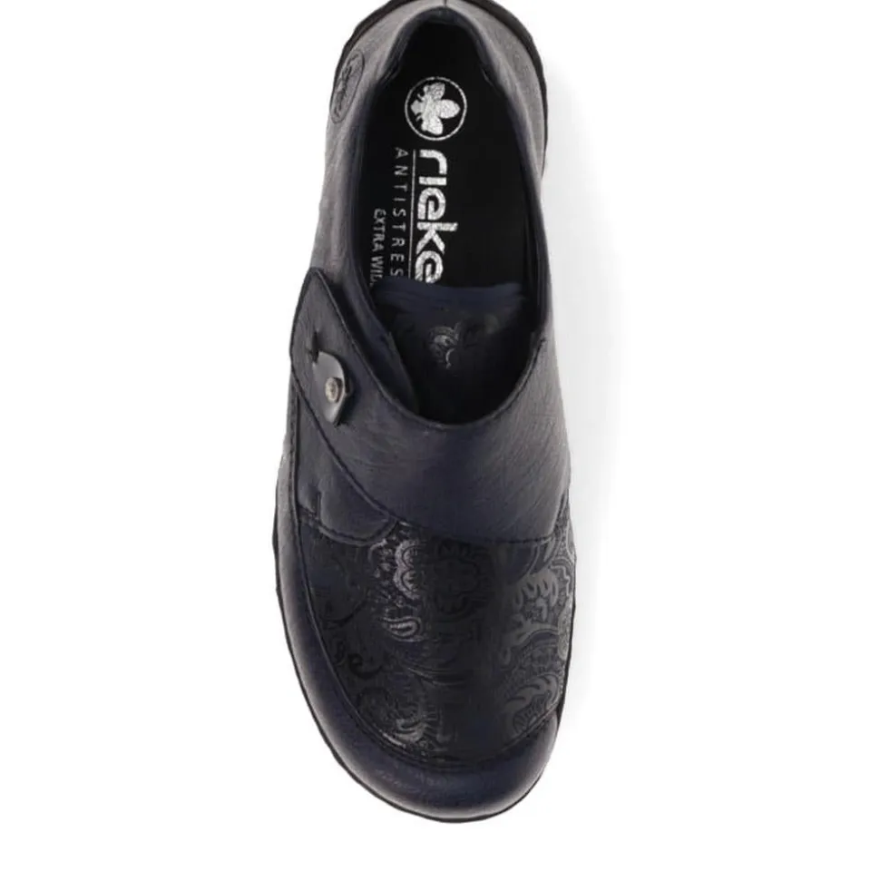 Patterned Touch-Fasten Shoes - Navy